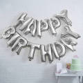 Happy Birthday Grand Decoration Theme Set Golden/Silver/Black/Shining Blue - 13 Pcs Happy Birthday Foil Balloons Set,13Pcs Birthday Card Banner, 4 Star Foil Balloons, 40 Plus Latex Balloons and 2 Golden Fairy Lights Strings For Birthday Party Decoration. 