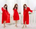 Hot Sexy Nighty Set 2 Piece for Ladies / Short Night Suit Black (GOWN + Inner Dress). 