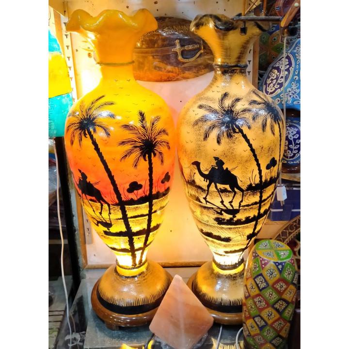 Camel skin lamps.... 32 inches height.... Vase shape ... / handicraft / Multani art / Handpainted/ Vip's Creation