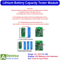 1S-8S Lithium Battery Capacity Indicator Module Tester 3V–34V for Li-ion Li-po Pack Voltage Display Battery Level Monitoring Tool for DIY Electronics & Projects by Electrica. 