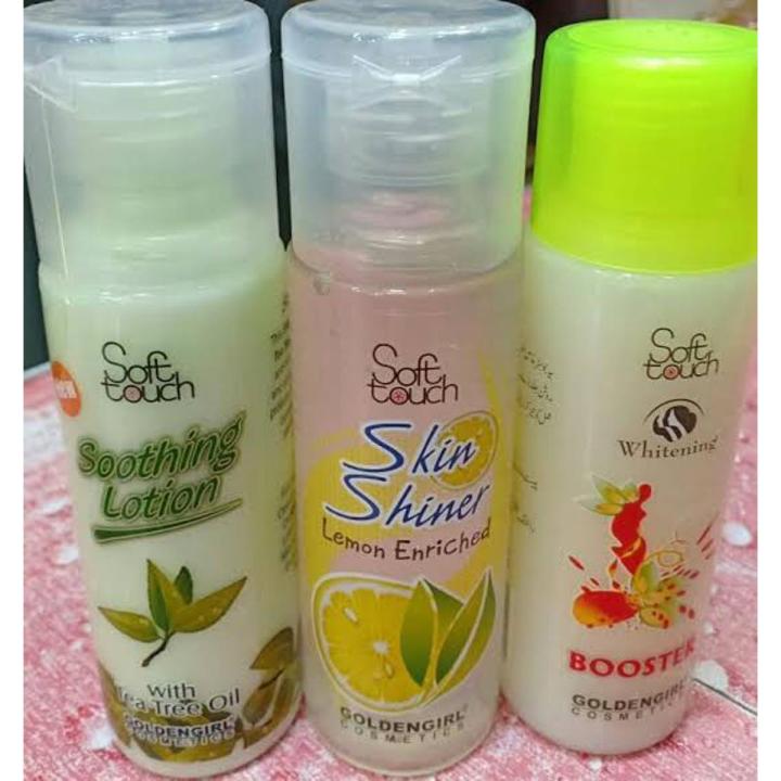 Complete Facial Set Pack of 3  soothing lotion, booster and skin shiner 120ml