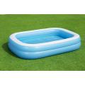 BESTWAY 54006 Family Rectangular Inflatable Pool, 8'7" x 69" x 20", Blue/White. 