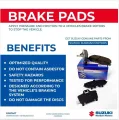 Suzuki Genuine Front Disc Brake Pad Set--SUZUKI Genuine Front Disc Brake Pad Set (SA11A) for New Alto VX, VXR, VXR AGS, VXL. 