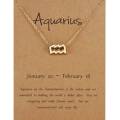 Aquarius Female Elegant Star Zodiac Sign 12 Constellation Necklaces  Pendant Charm Gold Chain Choker Necklaces for Women Jewelry Cardboard. 