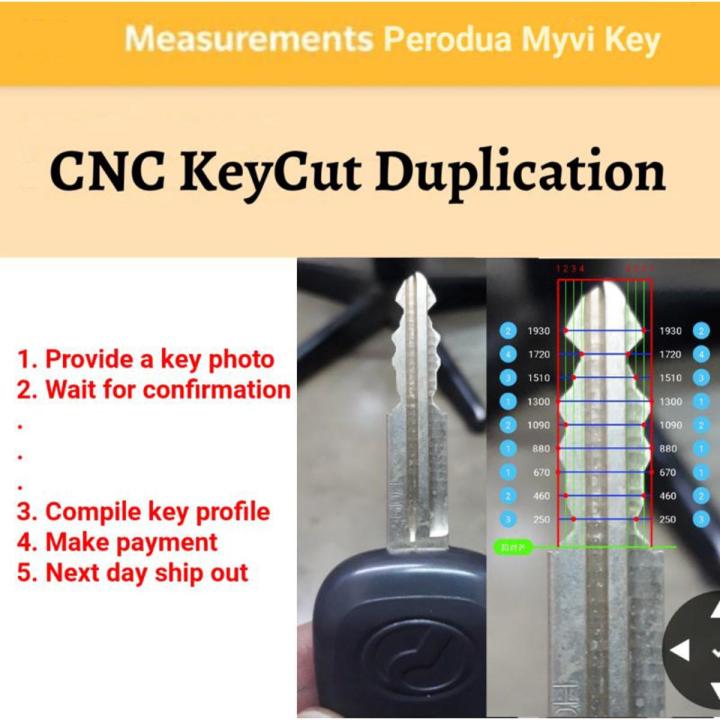 [KC006] Perodua Myvi Alza Kancil Kelisa Kenari Twin Key Copy Duplicatr CNC machinr cut 99.9% accurary