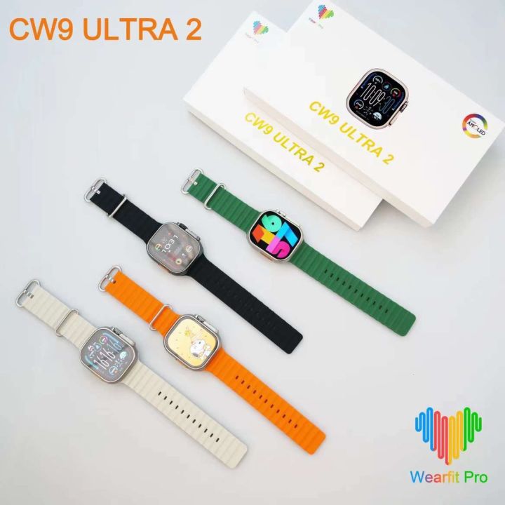 Wearfit Pro  CW9 Ultra 2 Smart Watch Super Amoled Display With Chat GPT Ai Watch Face With 2GB Memory 49mm Herat rate sensor Watch Fitness tracking Ip68 water resistant