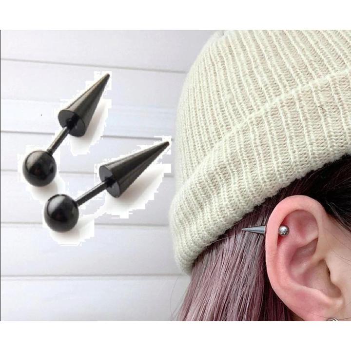 Premium Quality 2 Pieces 1.2MM (16G) Cartilage Piercing Ball Spike Tip Earring For Girls