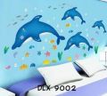 Xh9002 Wall Sticker / Stiker Dinding Blue Dolphin. 