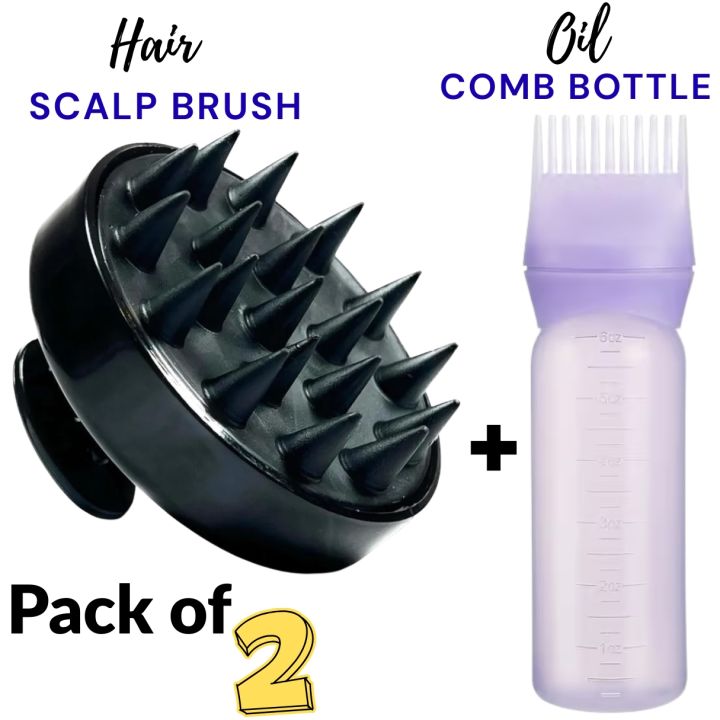 Pack%20of%202%20Hair%20oil%20applicator%20comb%20bottle%20with%20Silicone%20Scalp%20Massage%20Shampoo%20Brush%20Scalp%20Hair%20Scrubber%20-%20Image%202