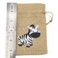 JUNGLE PARTY JUTE BAGS - JUNGLE THEME JUTE BAGS - PACK OF 6 JUNGLE JUTE BAGS. 