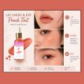 Red -Pink-Peach-Lip & Cheek Tint - Natural, Moisturizing, and Long-lasting  with Repairing Ingredients -. 