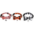 A-Cute Cat Collar Small Puppy Cat Dog Collars Bow Kitten Collar Bowknot Necklace with Bell for Dog Cat. 