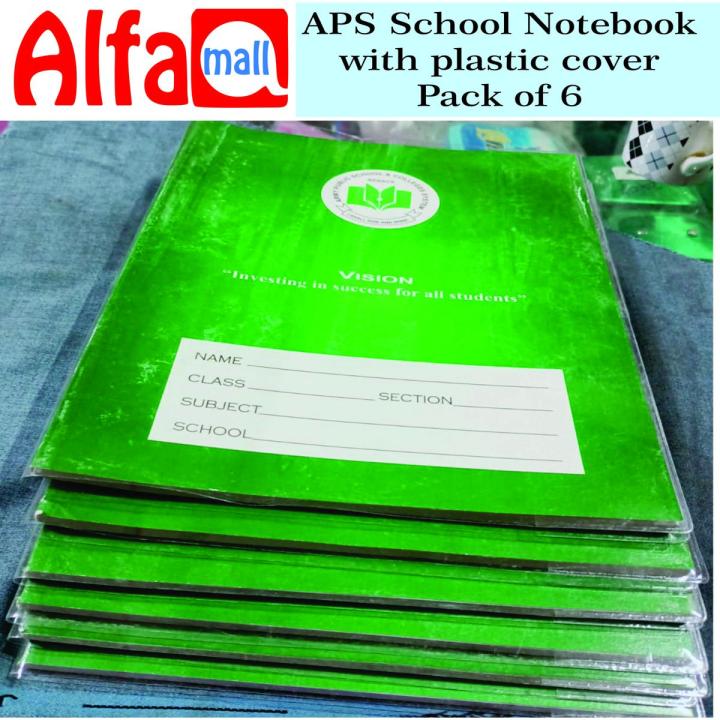 Note Books For APS School With plastic coves |APS School - Big Size Note Book- Pack of 6 (Urdu, English, Math)