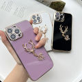 FELMYST Mascot Case For Xiaomi Mi 11 Lite 5G NE 3D Luxury Reindeer Gold Plated  Mobile Phone Casing Square Pendant Inlaid Brick Girl Boy Gift Soft Shockproof Cover Cases. 
