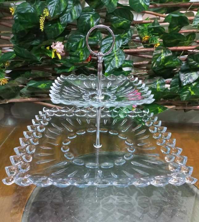New%20Imperial%20Glass%20Crystal%20Pastry%20Stand%20With%20Metallic%20Rod%202%20Tier%20Cake%20Stand%20Gift%20Item%20Glass%20Material%20Classy%20-%20Image%203