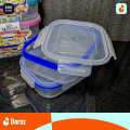 Premium Kitchen Essentials - PACK OF 2 Multipurpose Oven Safe Airtight BPA-Free Food Storage Containers Set with 4-Side Hinged Locking Snap Lids - 1400ml Capacity. 