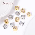 Luxury 18K Gold Plated Inlay Zircon Square Spacer Separator Beads High Quality Jewelry Making DIY Bracelets Necklace Accessories. 