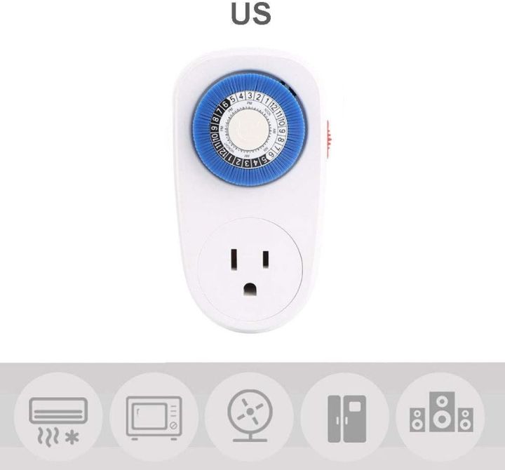 Timer Plug Socket, 24 Hours Programmable Mechanical Mini Timer Switch Smart Countdown Switch Socket