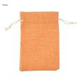 10pcs Linen Drawstring Bags Wedding Party Gift Bag Pouches Orange,10x14cm. 