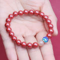 Liu Yuning's same natural pure heart cinnabar bracelet, women's bracelet, men's Buddha beads, natal year, cinnabar authentic bracelet. 