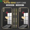 UCUC for VIVO Y11 2019 Back Cover + Free Lanyard Lover Heart Luxury 6D Plating Case Side Pattern Soft Silicone Square Phone Cases. 