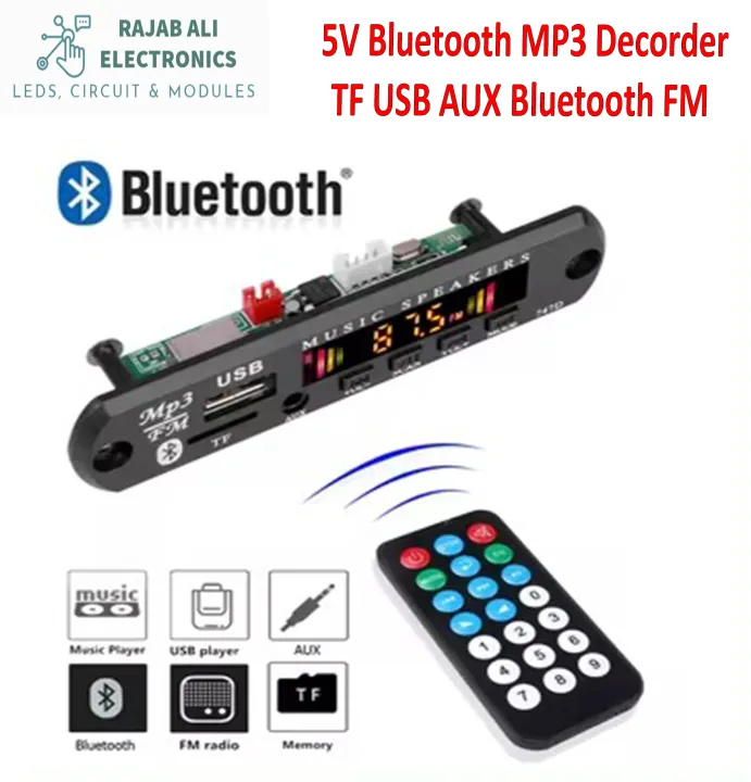 5V%20Bluetooth%20MP3%20Decoder%20Board%20with%20Remote%20Control,%20USB/TF/AUX%20FM%20Radio%20for%20Car%20Audio%20Accessories%20-%20Image%202