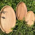 Wooden Tray made from Acacia wood, Seamless Tray Set and single pc in large, medium and small size Serving tray oval Shape. 