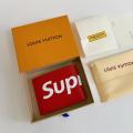 LV Supreme Red PU Leather Wallet For Men, Branded Wallet for boys. 