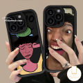 MissConnie Personalized Ugly Phone Case Compatible For IPhone 15 11 7Plus 13 14 12 11 Pro Max X XR 6 7 8 6S Plus XS MAX SE 2020 Soft Angel Eyes Shockproof Black Ugly Casing Emoji Cover. 
