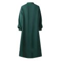Short Coat Abaya front open buttons Solid Color Long Sleeve Shirt Dress Casual Pocket Robe Abayas For Women Open Abaya. 