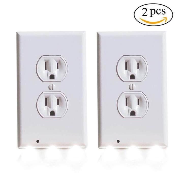 Outlet Wall Plate With LED Night Lights No Wires Or Batteries Needed For Living Room/bathroom/Washroom/Bedroom/Hallway