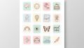 Aesthetic Emoji Stickers Cute Planner Boho Icon Decals Lapotop & Mobile Back cover Soft Aesthetic Stickers Pastel Emoji Good Vibes 2Inchx2Inch Each Size Stickers Journaling Embellishments Relaxing Aesthetic Minimalist Emoji  Trendy Pack Of 16  Stickers. 