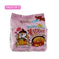 Samyang Noodles Carbonara Ramens (Pink Pack of 5) 650 grams instant Noodles (Imported) Korean Noodles. 