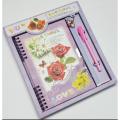 Fancy Lock Flower Binding Diary Medium Size With Box and Gift Pen Pages 62 Printed Diary Special Gift for Boys and Girls. 