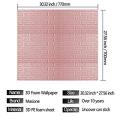 3D Brick Wall Stickers, Self-Adhesive PE Foam Wallpaper for TV Wall, Sofa Background - Size 70x77cm. 