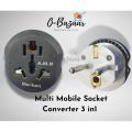3 Pin to 2 Pin Converter EU Plug travel Adapter, Multi-Purpose Socket plug Converter, US/UK/AU to European converter, for Mobiles, laptops Adpator, 3 pin switches. 