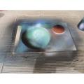 Spray paint planet art painted on high quality glossy paper. 