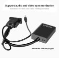 VGA to HDMI Converter Adapter, VGA Male to HDMI Female Cable Converter with 1080P HD Video and Audio Support for Connecting Old PC, Laptop with a VGA Output to Monitor, HDTV,Projector, VGA Male To HDMI Female Converter Adapter With 3.5mm Stereo USB Cable. 