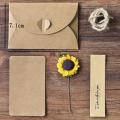1 Set Vintage Kraft Paper Card With Envelope For Special Message. 