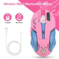 Breathing LED USB Wireless Optical Mouse 2400dpi Mute PC Laptop Computer 6 Buttons Gaming Mice for OW DVA overwatch Dropship. 