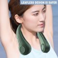 【Miga Plaza】Portable Lazy Bladeless Hanging Neck Fan Rechargeable Wearable Head Fan Hands  USB Mini Fan Traveling Outdoor Sports Fans. 