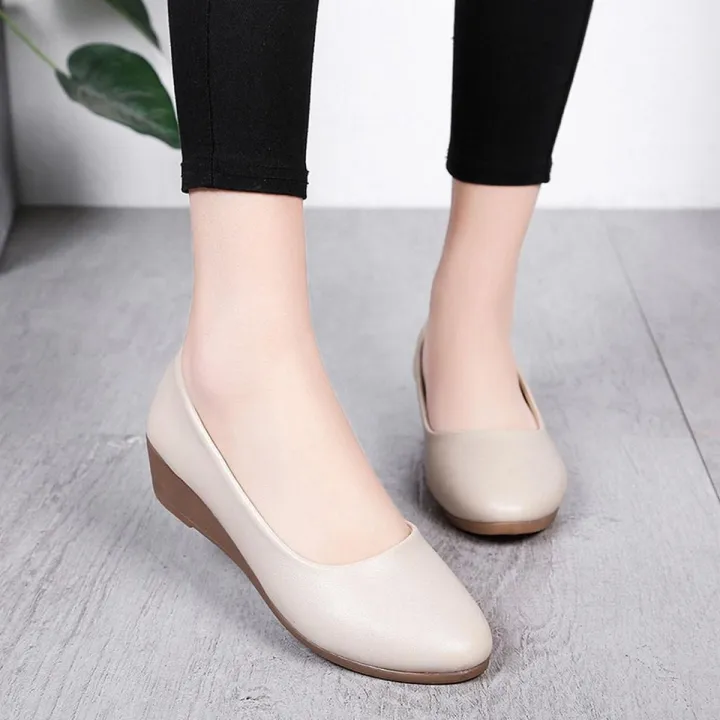 OIMG%20New%20Arrivals%20Korean%20Fashion%20Boots%20For%20Women%20Women'S%20Wedge%20Casual%20Shoes%20Round%20Head%20Pumps%20Wild%20Professional%20Work%20Shoes%20-%20Image%202