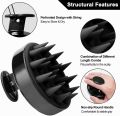 Shampoo Massager Brush Scalp Hair Scrubber with Soft Silicone Bristels For All Type Of Hairs Straight Curly Wet Dry For Men Women Children (Black). 