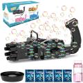 8-Hole Bubble Gunn Machine - Massive Bubble Gattler Toy gun With Bubble liquid for Kids - Automatic Electric Bubble Maker Machine glue Gunn - Assorted Random Color - Black Pink Golden PMP. 