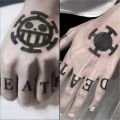 Anime One Piece Tattoo Stickers Trafalgar D Water Law Tattoos Unisex Fashion Halloween Cosplay Accessory. 
