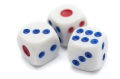 10 Ludo Dice, White Blue & Green Colour Ludo Dice [BT]. 