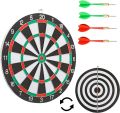 Pro Dart Board with Ultra Slim Segmentation – Bristle Dartboard Set - Includes 6 Metal Tip Darts Set, Self-Healing Sisal Fiber Dart Board, Rotating Steel Wire Scoring Ring, Staple Free Bullseye, for Home Game Room or Bar Darts. 