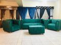 07-seater green color  sofa set with good and soft touch high quality foam use inside & soft touch feel comfortable when seat. 