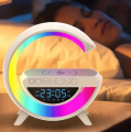 LED Display Wireless Phone Charger Bluetooth Speaker With Seven Color Selections, Alarm Clock, FM Radio. 