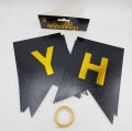 HAPPY BIRTHDAY WORD BANNER WITH RIBBON LACE. 